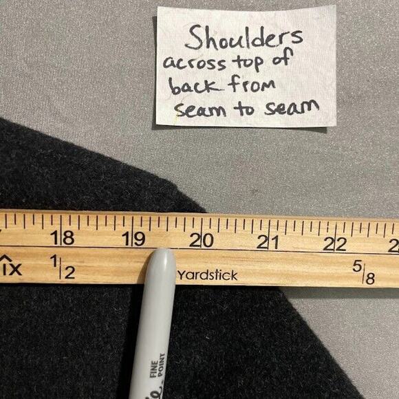 Marvin Richards Womens Plus Size 1X Charcoal Wool Cashmere Peacoat Double Breast - Picture 14 of 15